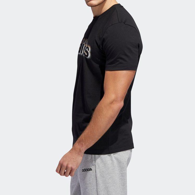 Adidas T Shirts Men's Black Crew Neck Moderate Straight Fit EI4607