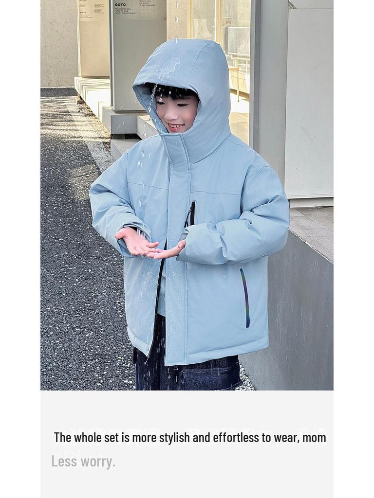 2024 Premium Black Gold Kids' Winter Down Jacket – 90% White Duck Down, Water-Resistant & Durable