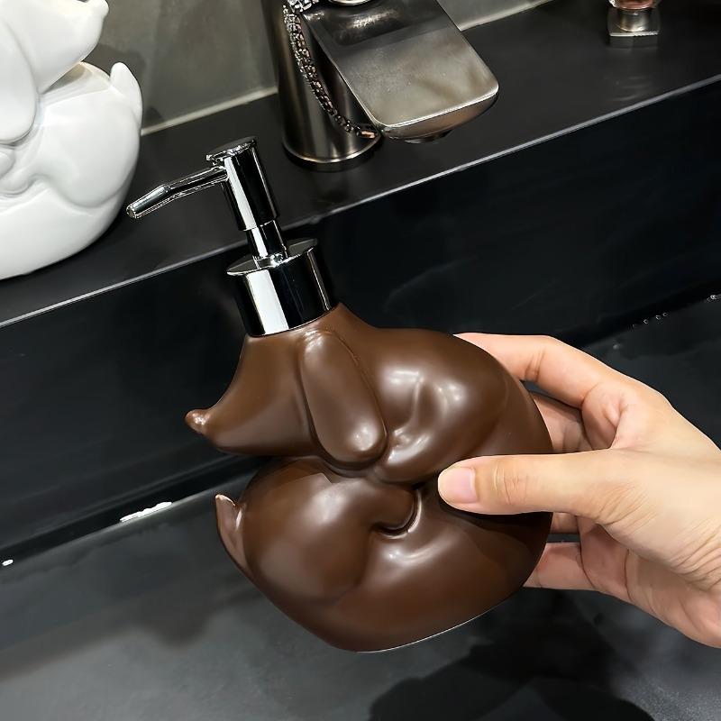 European Ceramic Puppy Lotion Bottle Home Use Shampoo Shower Gel Makeup Remover Storage Bottle Bathroom Decoration Accessory New