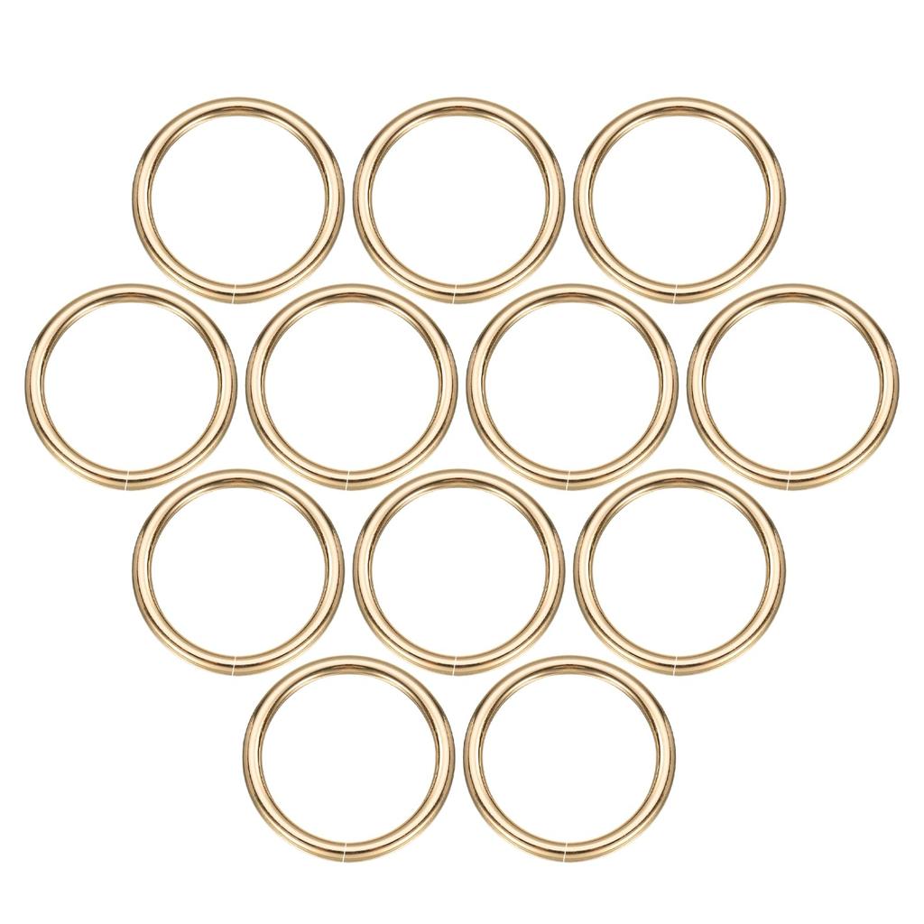 32pcs O Ring Buckles Inner Diameter 2mm Thickness Zinc Alloy Opening O Ring Clasp Clips for Craft Key Ring Bag Strap Belt DIY Accessories Light Gold