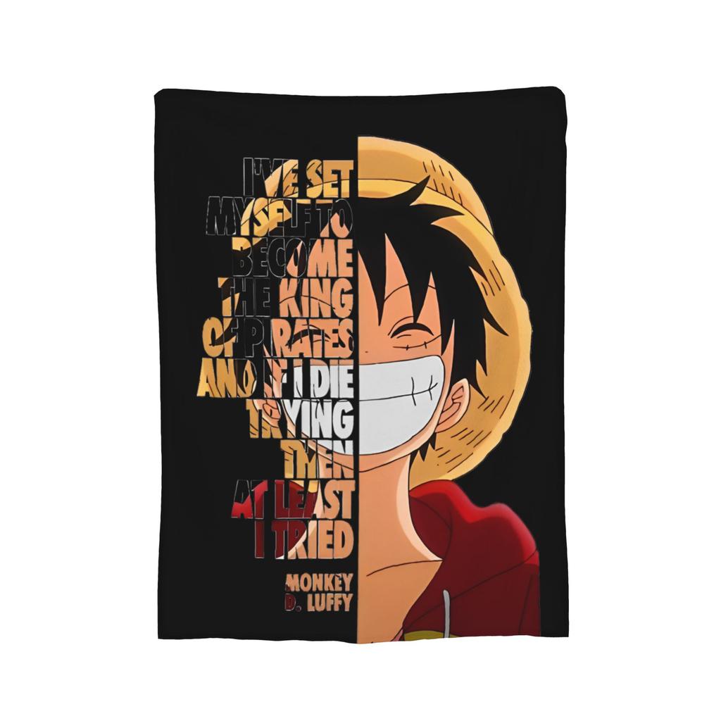 Luffy Roronoa Zoro Blanket Anime Wool Novelty Warm Throw Blankets for Home Restaurant Autumn/Winter,