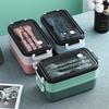 1pc 1050ml Portable Double-Layer Lunch Box with Tableware - Ideal for Outdoor Camping and Fishing