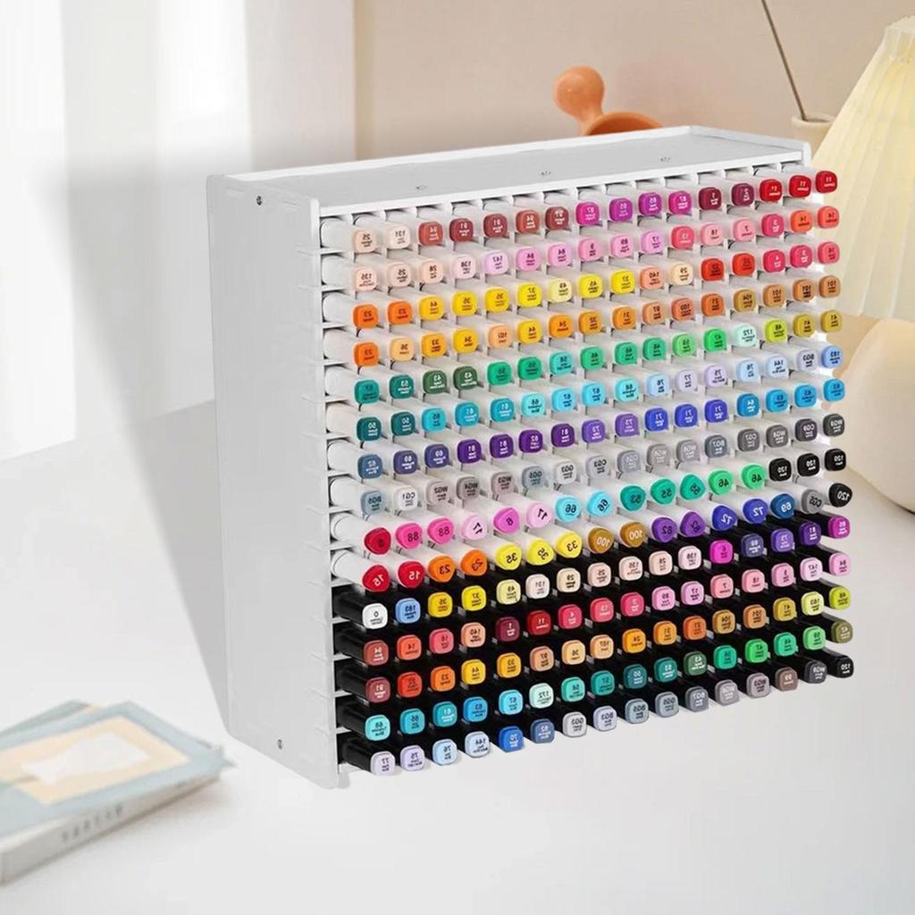 Art Marker Organizer with Removable Divider for Desk Ink Bottle Stand Colored Pencils Holder