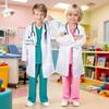 7PCS V Neck Surgical Children Doctor Costume Set Surgical Suit Doctor Nurse Cosplay Scrubs with Stethoscope Nurse Costume Set