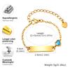 Customized Child ID Bracelet, Personalized Engraved Name Stainless Steel Zircon Heart Bracelets, Not Allergic Jewelry for Girl