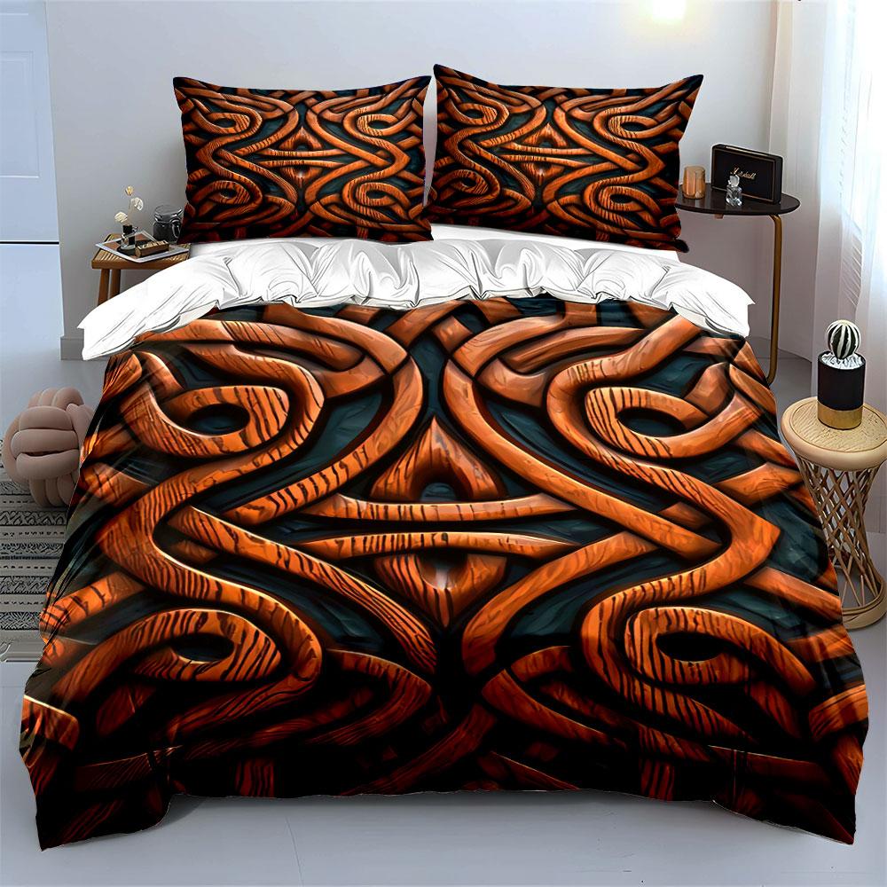 Intricate orange Celtic knots. Bedding sets Duvet cover sets Duvet covers Pillowcases(1* Duvet Cover 2* Pillowcases without duvet insert)