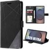 Coque pour Samsung Galaxy S25 Ultra - BOOLING - Anti-Rayures Protection 360 Degré Cuir PU Noir