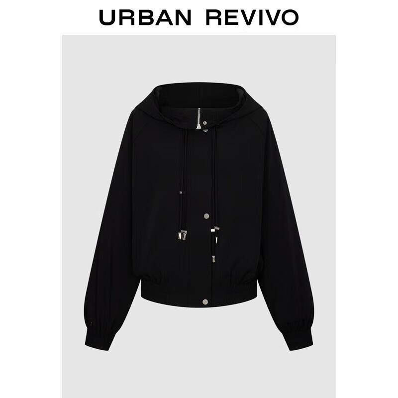 

UR 2025 Fall Women s Trendy Tech-Style Double Drawstring Hooded Jacket XS