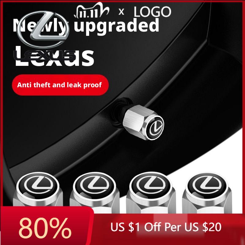 ZAG1 2026 Hot Interior Stickers 4Pcs Car Styling Metal Wheel Tire Valve Caps Dust Accessories For Lexus F SPORT Plug-in Hybrid ES UX