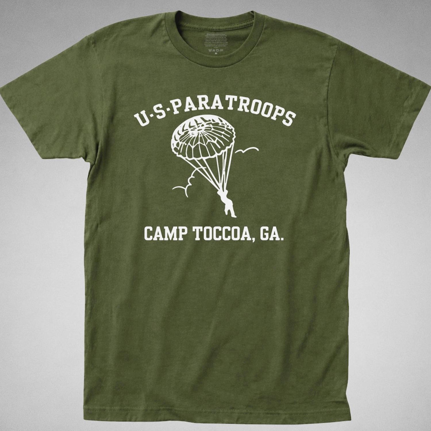 US PARATROOPS T-SHIRT camp toccoa wwii ww2 army airborne Infantry geronimo war L