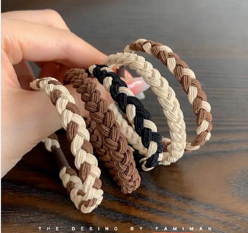 

5 шт./набор Женские эластичные плетеные резинки для волос Толстые резинки для волос для девочек повязки на голову браслет веревка для волос резинка Скранчи