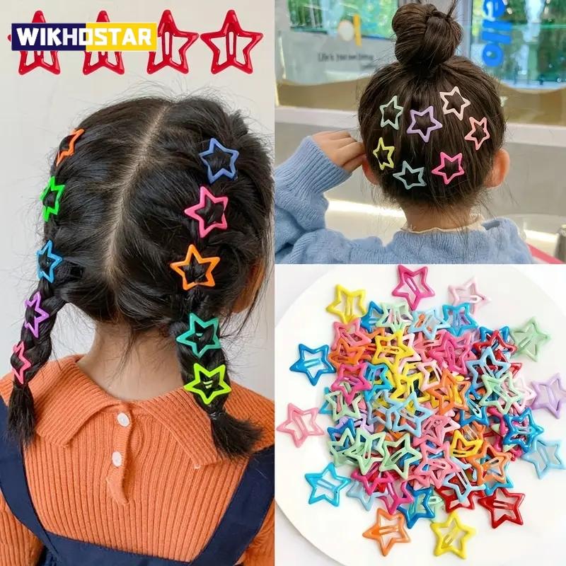 20pcs Colorful Star BB Hair Clips Adorable Hair Decoration for Girls and Kids Lovely Barrettes and Headwear Accessories