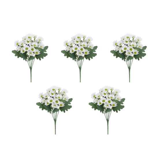 1/5/10/20/25Pcs Artificial Flower 7 Fork UV Resistant Fake Flower Home
