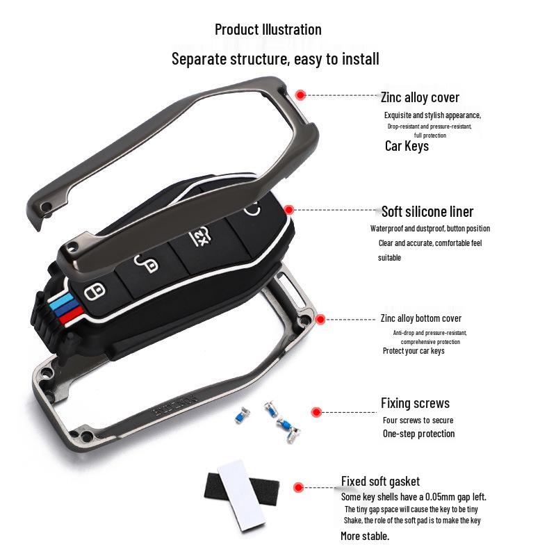 BYD Qin, Dolphin, E2, Yuan, E3, E6 Plus Key Cover and Metal Keychain Shell