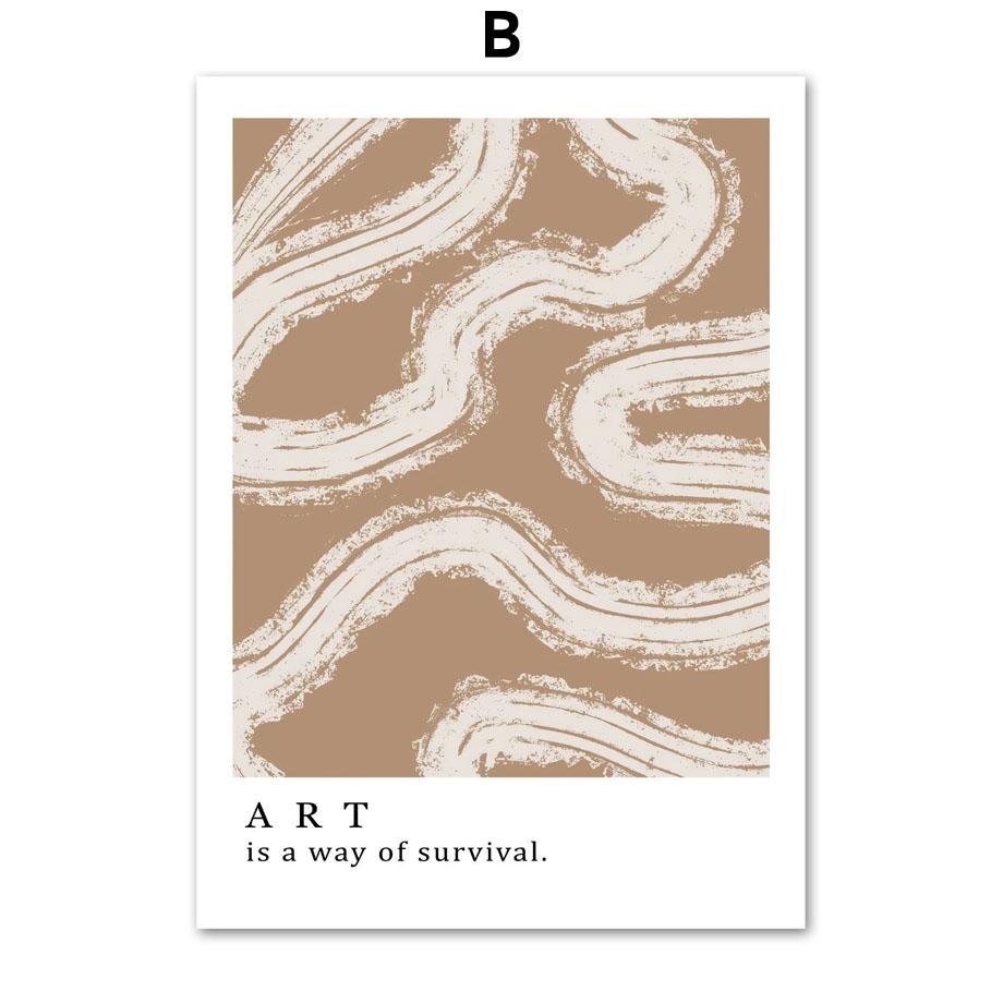 Schilfpflanzen Strand Boho Abstrakt Linien Kürbis Poster und Drucke Beige Wandkunst Leinwandmalerei für Wohnzimmer Heimdekoration