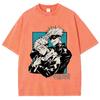 Anime Jujutsu Kaisen  Satoru Gojo And Itadori Yuji Print T Shirt Men Women Y2k T-shirts Washed Cotton Tee Harajuku Male Tshirt