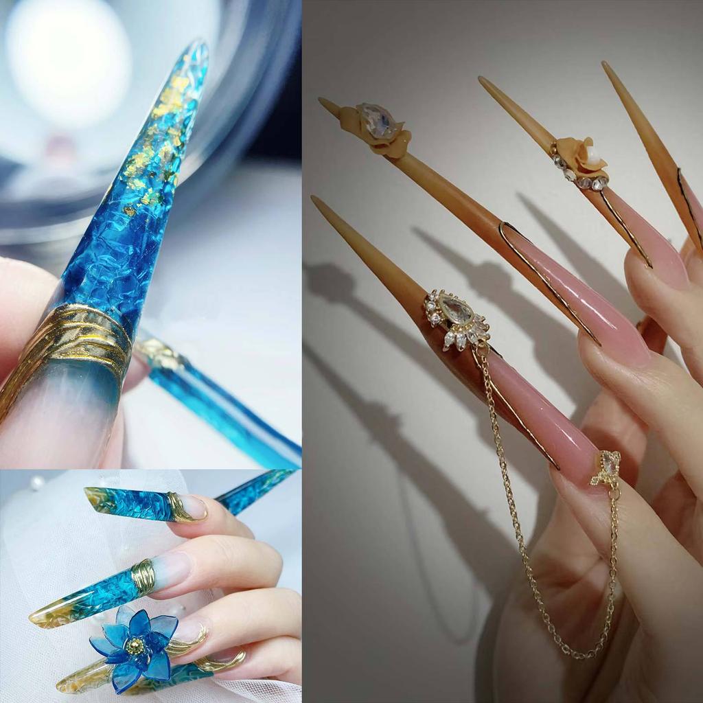 50Pcs Pink Extra Long Nail Form Nail Extension Guide Manicure Tool