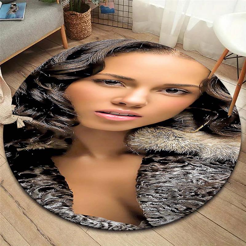 

Круглий килим Vortex Crossing Gate, Килимок для вітальні, спальні, біля дивана, дитячої кімнати, Нековзкий килимок для підлоги 80cmx80cm