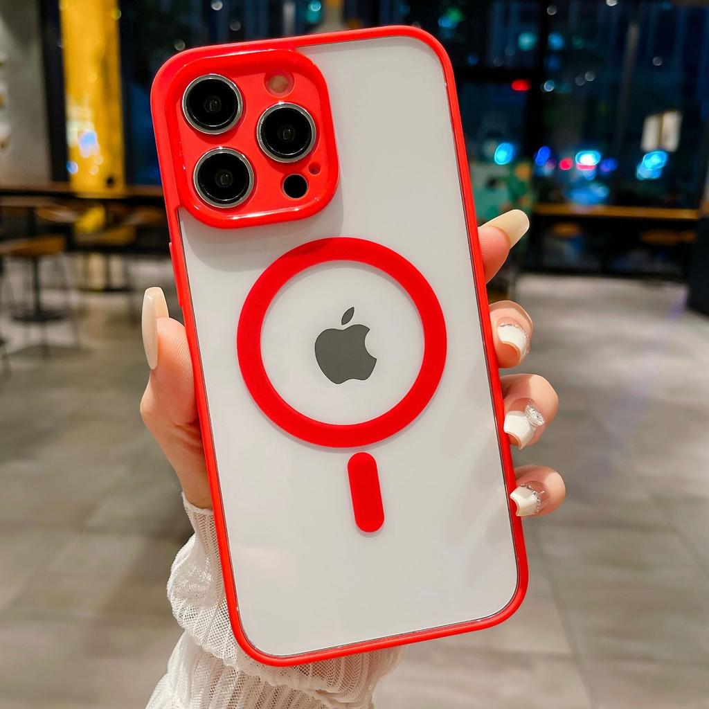 The IPhone16's Fine-hole Acrylic Frosted Case Is Suitable for The Apple 15 Magnetic Phone Case 14promax and Is Shock-resistant