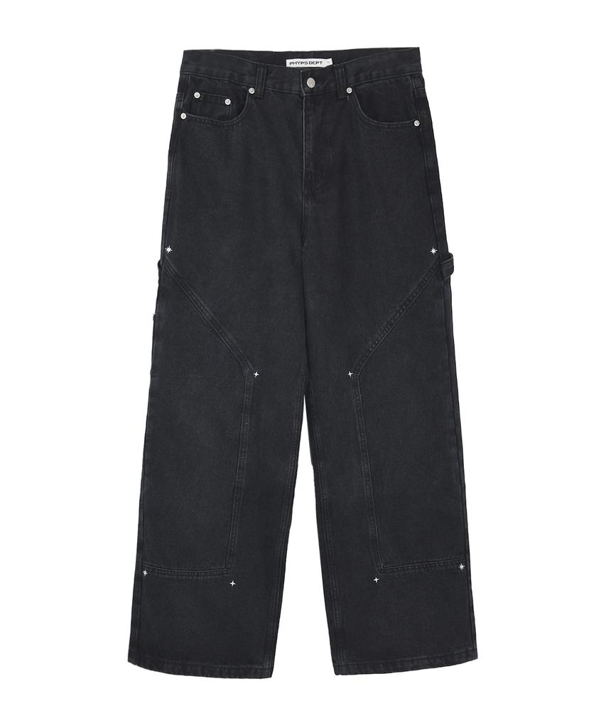 PHYSICAL DEPARTMENT Sparkle Carpenter Denim Pants_Black