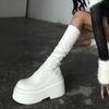European and American boots Spring and summer round head thick sole elastic thin knight boots Millennium Spice Girls high boots