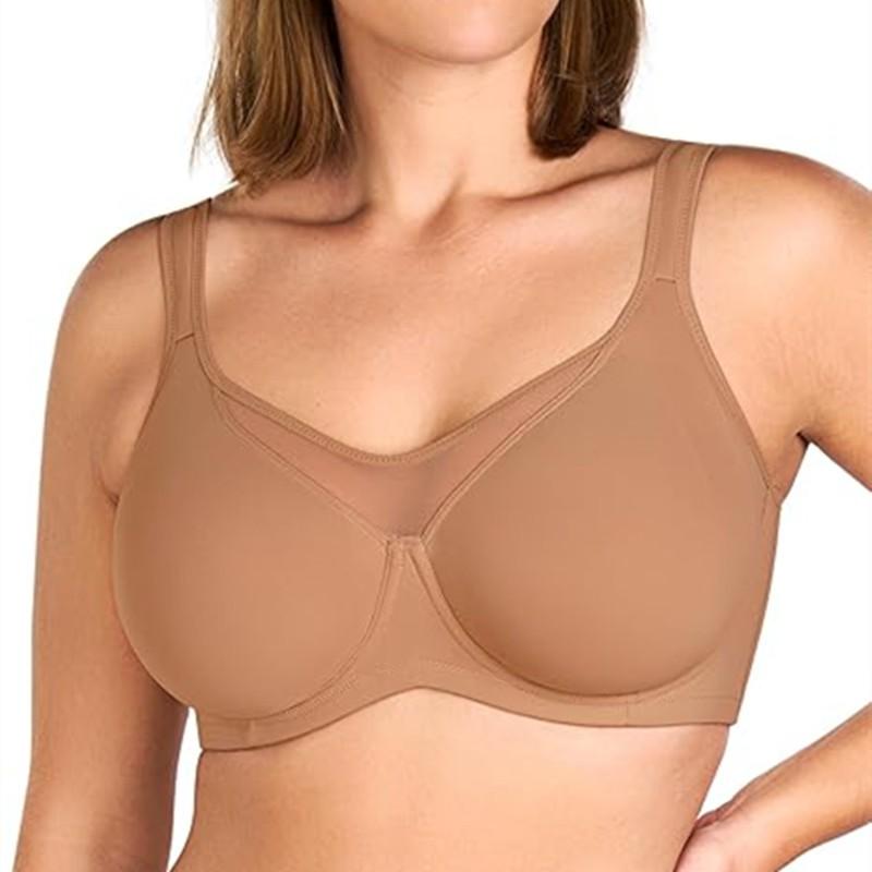 Plus Size Ultra-Thin Bandeau Bra Underwire Support Push Up Minimizer Women