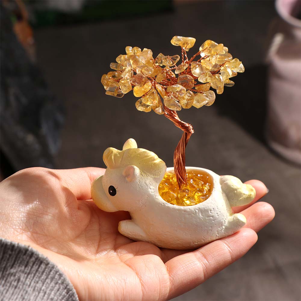 Cartoon Purple Crystal Money Tree Natural Crystal Desktop Ornament Home Decor