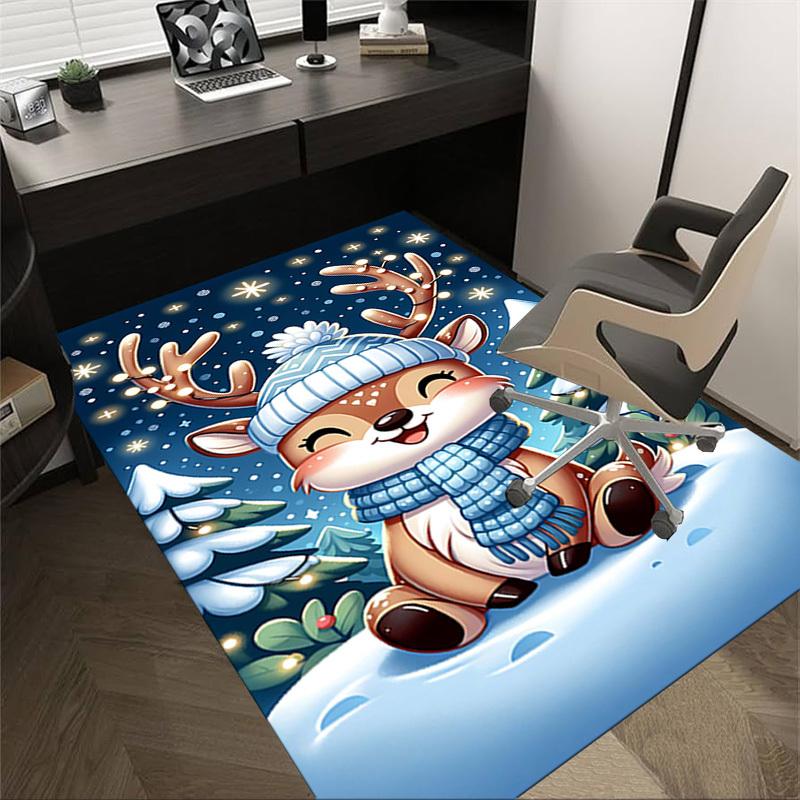 1PC reindeer snowscape Extra Large Non Slip Floor carpet, Office, family, Studio   Large Area Rug Indoor Rugs, Bold Statement Piece