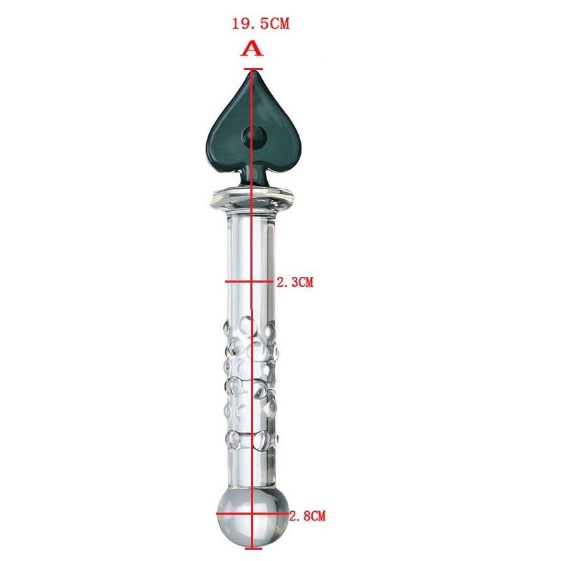 Poker Crystal Glass Body Wand Massager Colorful Glass Butt Plug Dildos Anal Sex Toys for Female Male Gay Masturbation Tool
