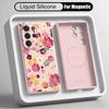 INS Colorful Floral Case For Samsung Galaxy S26 S25 Ultra S24 Plus S23 S22 Ultra Magnetic For Magsafe Liquid Silicone Cover