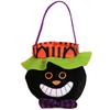 Spooky Design Pumpkin Candy Bag Velvet Material Kids Candy Bag  Trick Or Treat Event