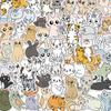 60 Cartoon Cat Graffiti Stickers for Suitcases, Guitars, Notebooks – Waterproof, Trendy, Non-Infringing DIY Decor.