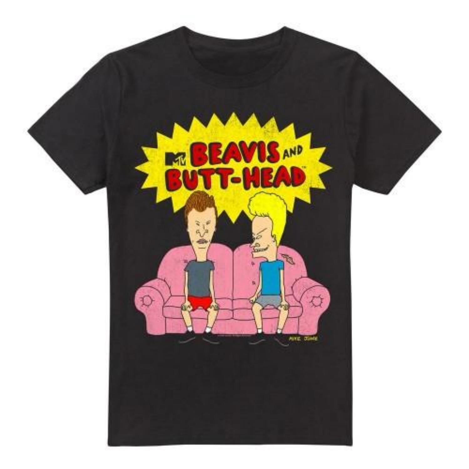 

Мужская футболка Beavis & Butthead с логотипом Couch OG S чёрный