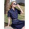 Betu Women's Short Sleeve Pleated Denim Dress