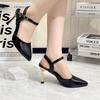 2025 New Design High Heels Woman Pumps Buckle Strap Mules Sandals Sexy Pointed Toe Wedding Banquet Female Shoes