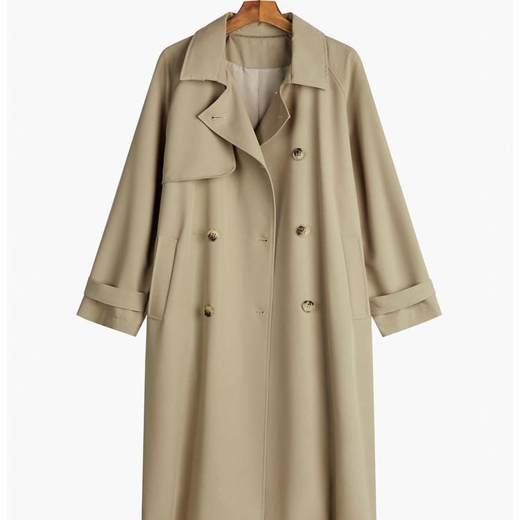 

Ветровка цвета хаки в корейском стиле для женщин, весна и осень, новое британское пальто средней длины XS