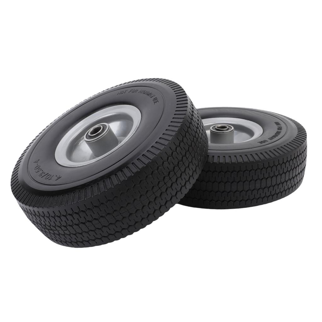 2PCS 10 Inch Solid Rubber Tire 4.10 3.50 4 In Anti Explosion Tire Solid Replacement Tires with 5 8 Inch Bearings 2.2in