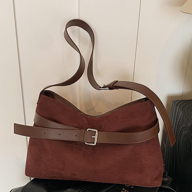 Lenny wiatr retro matowy zamsz zima nowa torba na ramię prosta torba tote duża pojemność torba do pracy