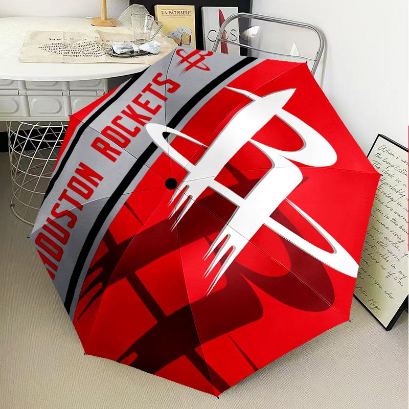 basketball Pride Rockets Umbrella Folding umbrella, automatic umbrella 8-Frame for Travel, camping Use Gift for Halloween Christmas