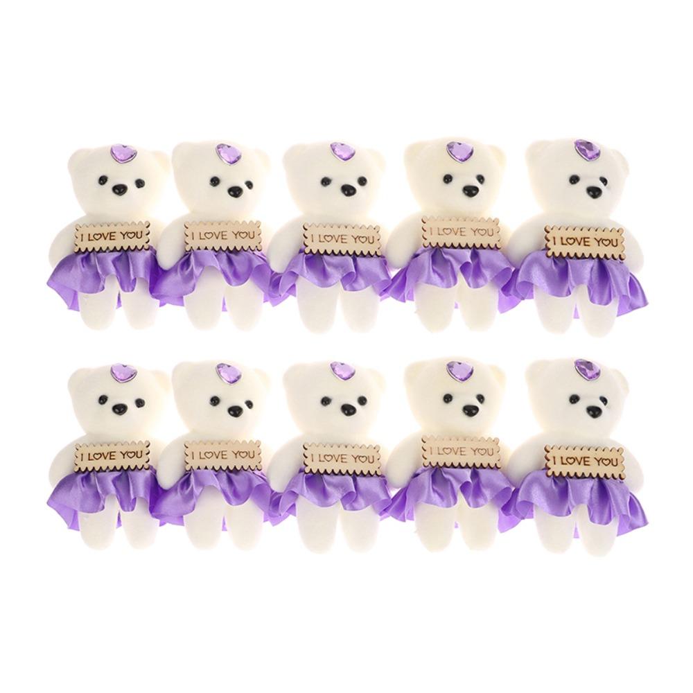 10pcs/set Plush Animal Mini Bear Flower Bouquet Foam Bear Cartoon Bouquet Doll  Girl Birthday Gift