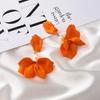 Korean Style Pearl Rose Petal Leaf Earrings, 925 Silver Needle for Women.