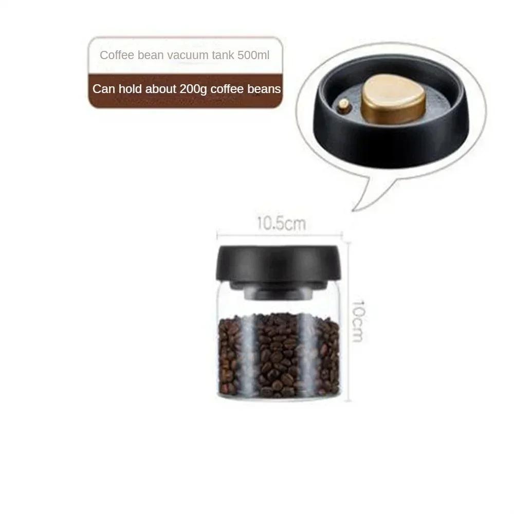 Transparent Glass Food Storage Jars, Vacuum Sealed Tank, Moisture-Proof,  Airtight Container, Coffee Beans, House
