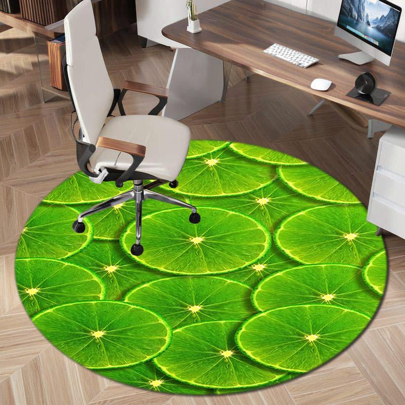 1Pc food theme Printed circular carpet, home door mat, outdoor travel protection carpet A5