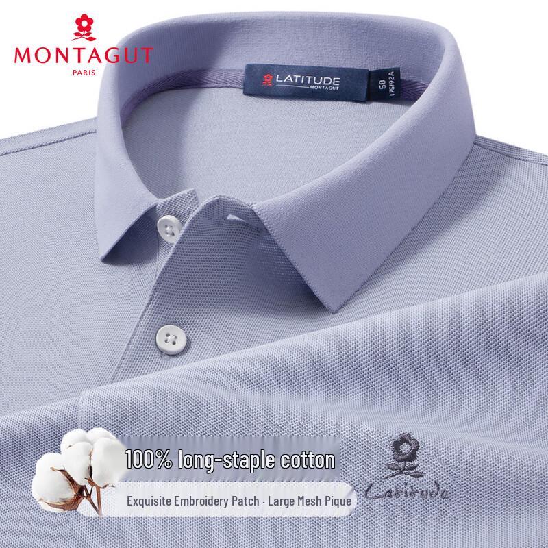 Polo da uomo MONTAGUT in piqué a nido d'ape 100% cotone a fibra lunga