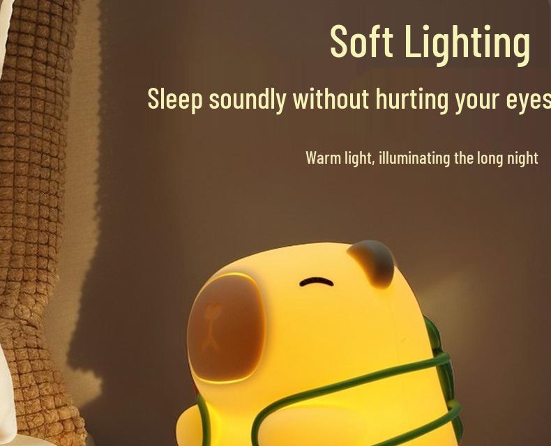 Capybara Silicone Night Light: Children's Seven-Color Bedside Lamp