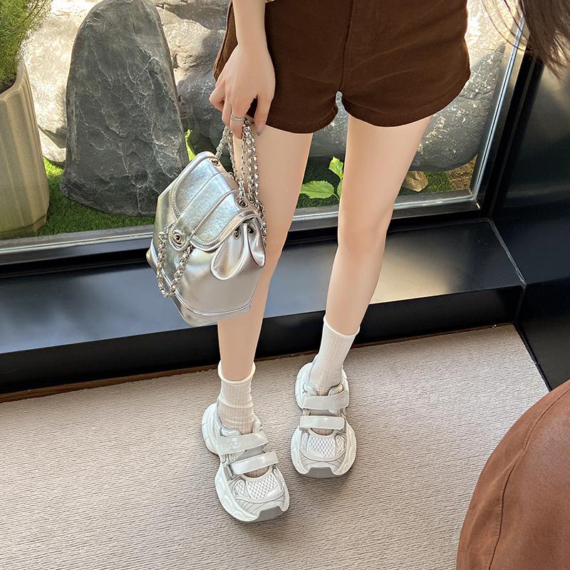 Sports sandals women's platform bag head Velcro single shoes breathable casual board shoes summer height increase German training dad shoes women