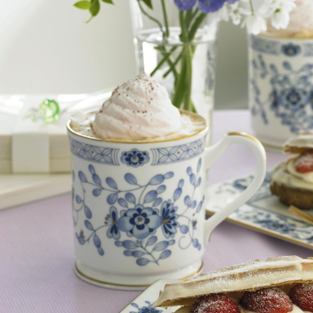 NARUMI Milano Mug, 330cc, Blue, Plum Blossom Design, Chintz Style, Gift Boxed, Made in Japan, 9682-2530