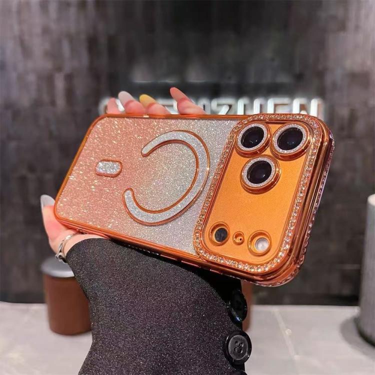 Diamond Gradient Glitter Plated MagSafe Phone Case