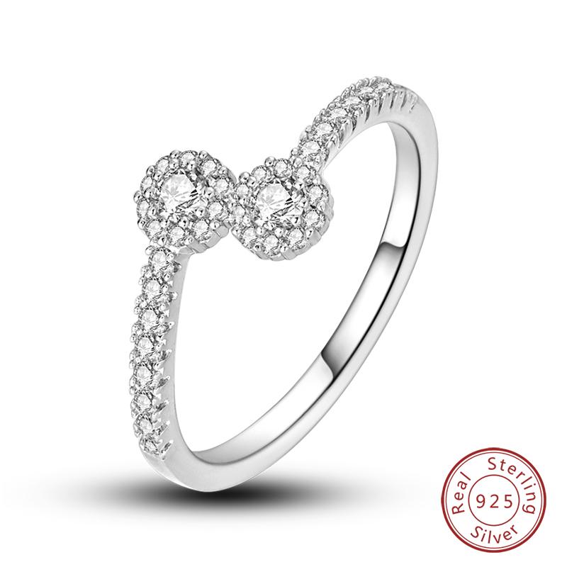 925 Silver Heart Shaped Infinite Minimalist Rings Hollow Celtic Knot Rings For Women Elegant Engagement Wedding Jewelry