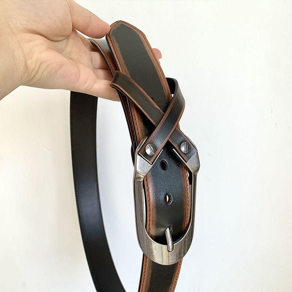 Pu Leather Cross Waist Belt Vintage Dress Jeans Belt Retro Women's Belt  Spicy Girls
